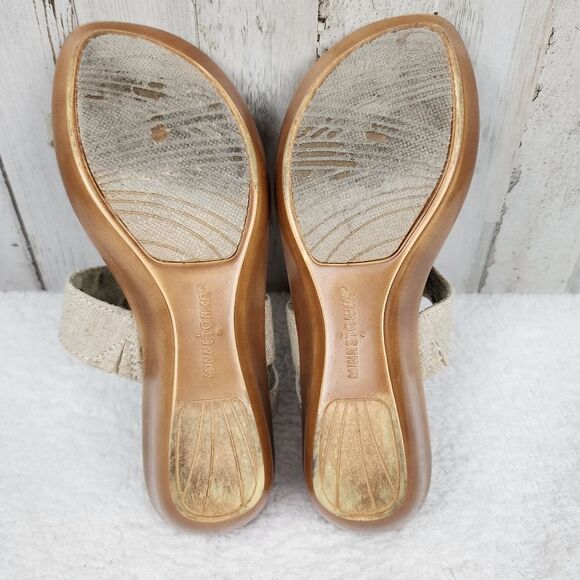 Minnetonka Natural Slide Sandals Size 6 - Picture 7 of 9